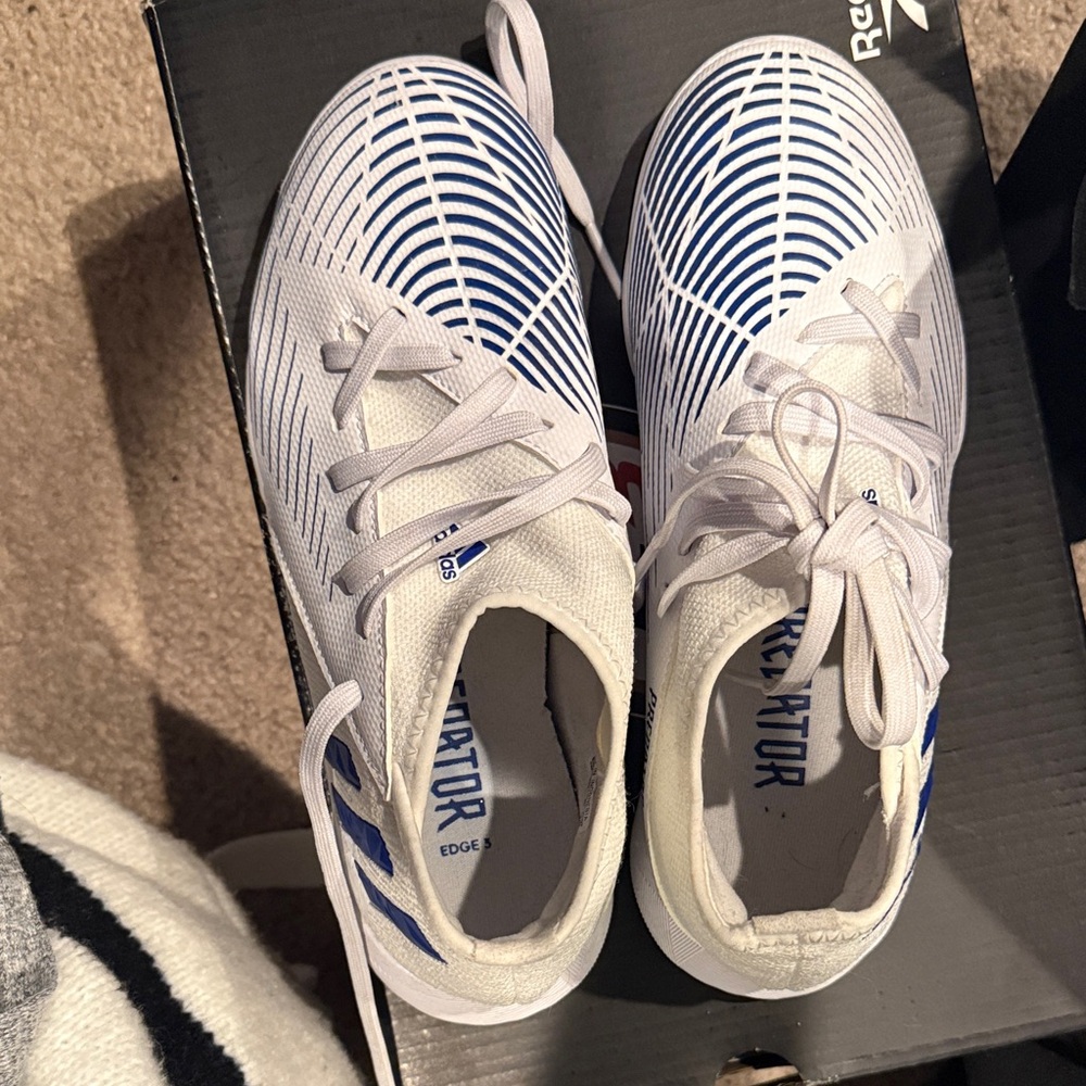 adidas Kids White and Blue Sneakers